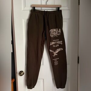 YoungLa Pants Mens Medium Brown 233 The Immortal Joggers Ambitious Sweatpants